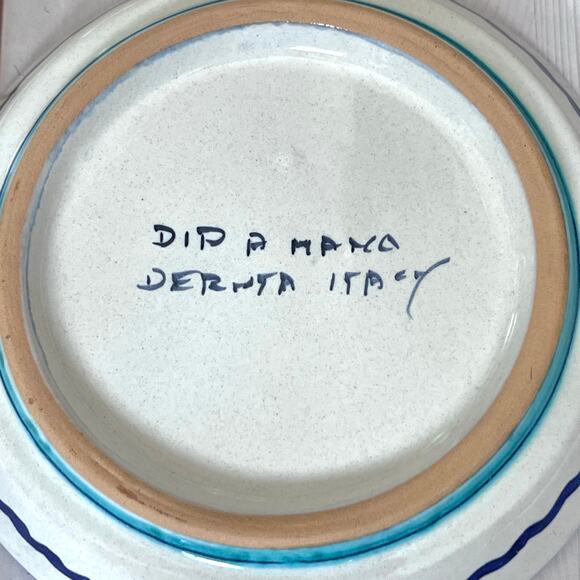 Deruta Italy Hand-Painted Ceramic Pottery Wine Cork Bottle Coaster / Small Plate - Picture 5 of 7